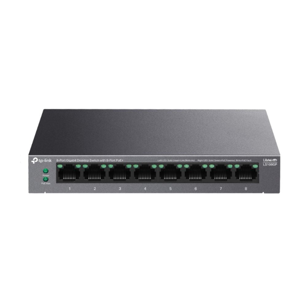 Tp-link LS108GP 8-Port Gigabit Desktop Switch with 8-Port PoE+ Tp-link LS108GP 8-Port Gigabit Desktop Switch with 8-Port PoE+